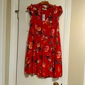 NWT LOFT sundress. Vibrant red floral pattern Size Medium petite (MP). Lovely!